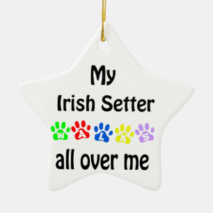 Irish Setter Walks Design Julgransprydnad Keramik