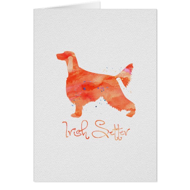Irish Setter Watercolor Design Hälsningskort (Framsidan)