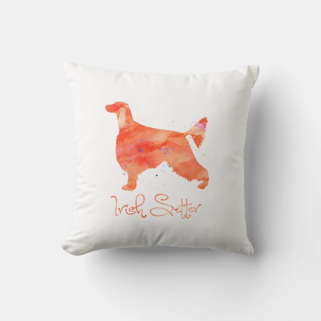 Irish Setter Watercolor Design Kudde (Framsida)