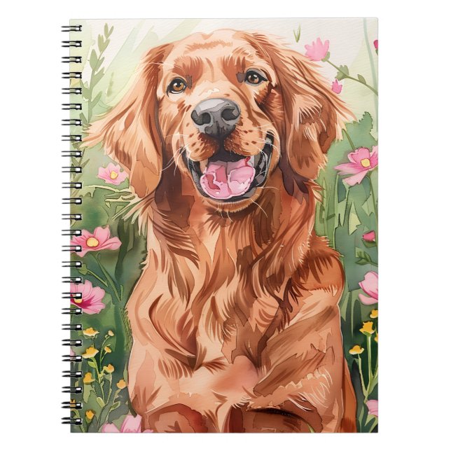 Irish Setter Watercolor Journal Anteckningsbok (Framsidan)