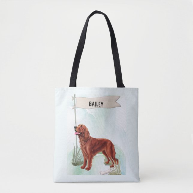 Irish Setter Watercolor Personlig Do Tygkasse (Framsida)