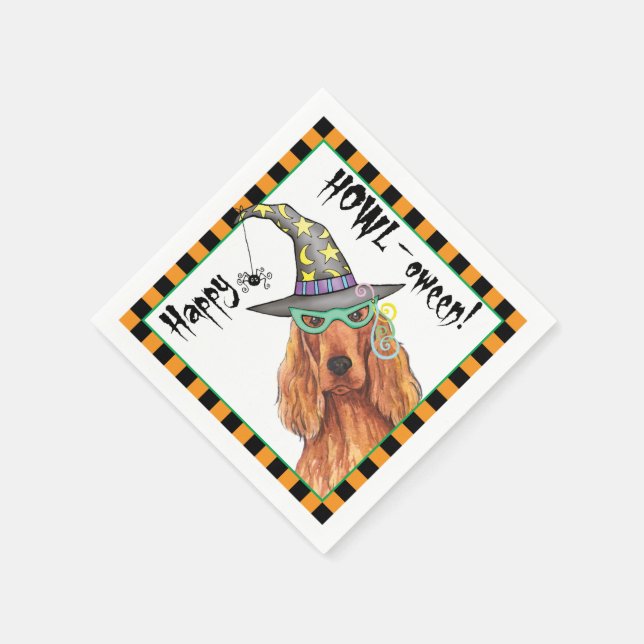Irish Setter Witch Napkins Pappersservett (Hörn)