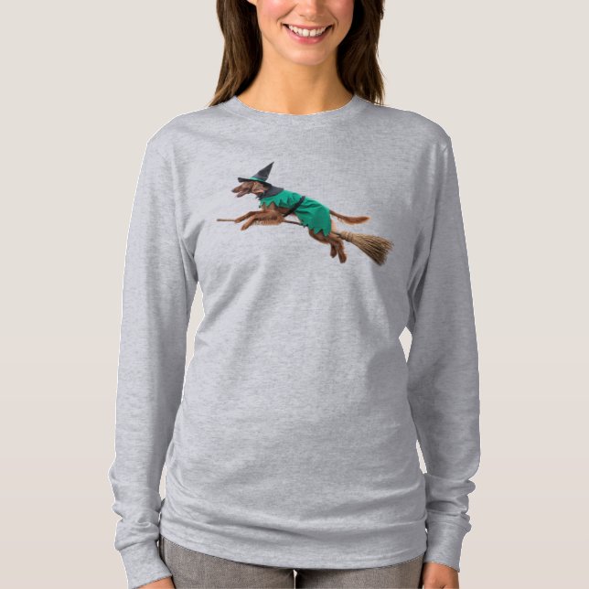 Irish Setter Witch T Shirt (Framsida)