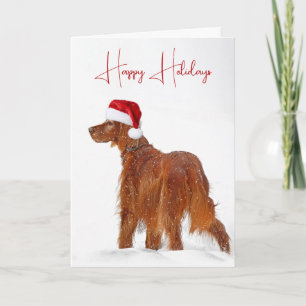 Irish Setter with Jultomten Hat Kort