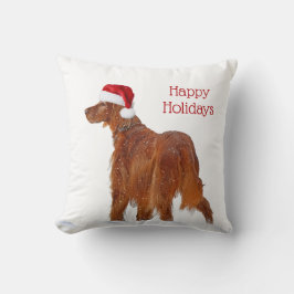 Irish Setter with Jultomten Hat Kudde