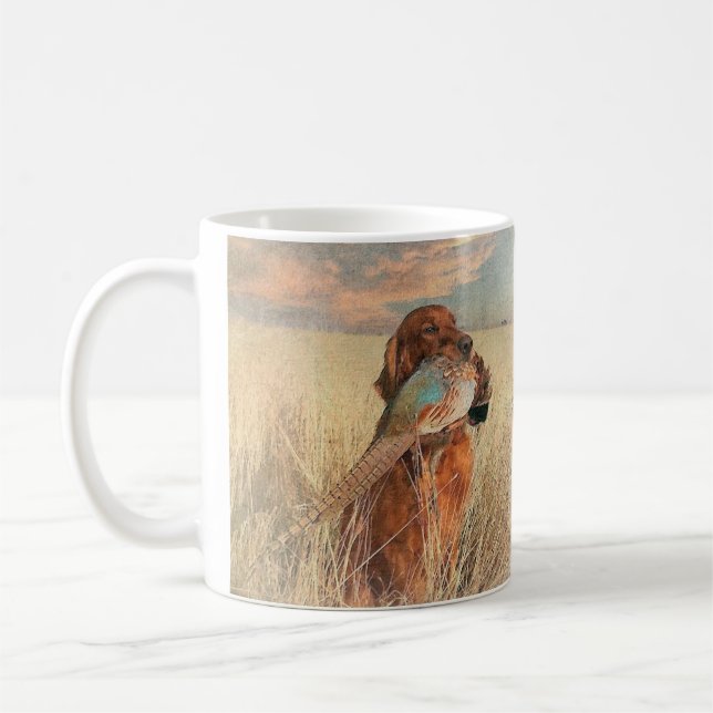Irish Setter with pheasant Kaffemugg (Vänster)