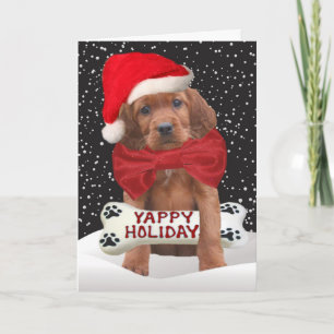Irish Setter Yappy Helgdagars Card Helgkort