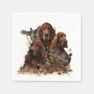 Irish Setters with Pheasants - Passion Hunt Pappersservett