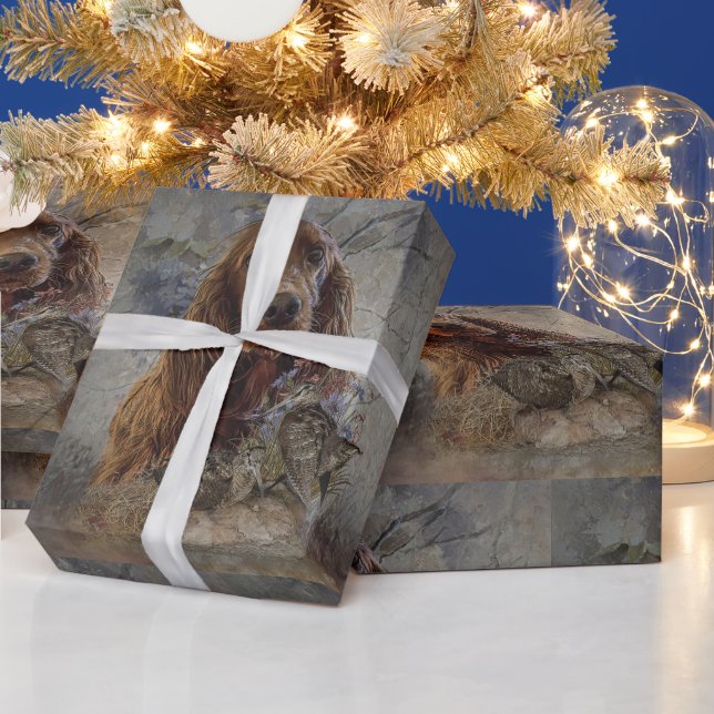 Irish Setters with Woodcock - Passion Hunt Presentpapper (Helgdagar)