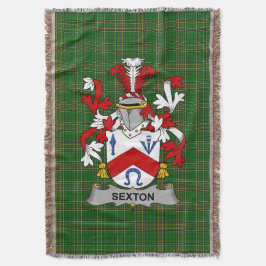 Irish Sexton Jackar om Arm Family Crest Ireland Filt