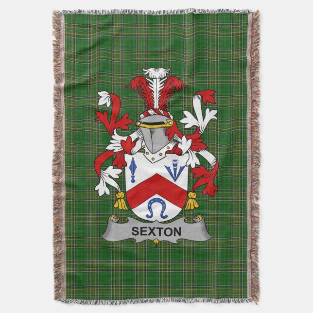 Irish Sexton Jackar om Arm Family Crest Ireland Filt (Framsidan Vertikal)