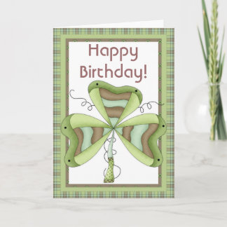 Irish Shamrock 1 Lycklig March Birthday Card Kort
