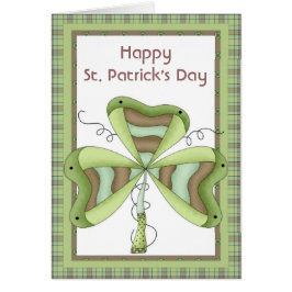 Irish Shamrock 1 Lycklig St. Patrick's Day Card Hälsningskort