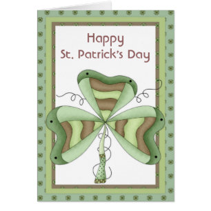Irish Shamrock 2 Lycklig St. Patrick's Day Card Hälsningskort