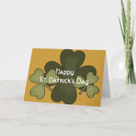 Irish Shamrock 3 Lycklig St. Patrick's Day Card Kort