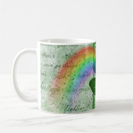 Irish Shamrock and Rainbow in Rain Kaffemugg