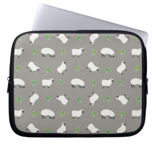 Irish Shamrock and Sheep Mönster Laptop Fodral