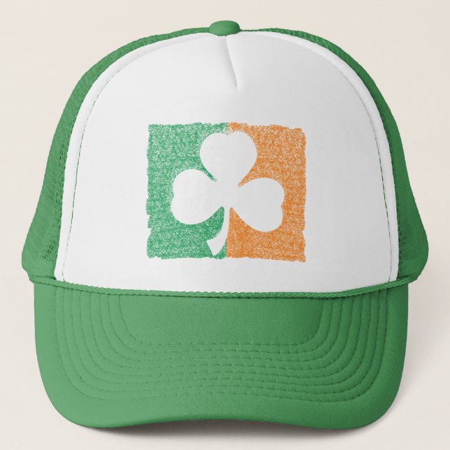 Irish Shamrock anpassningsbar hat Truckerkeps (Framsida)