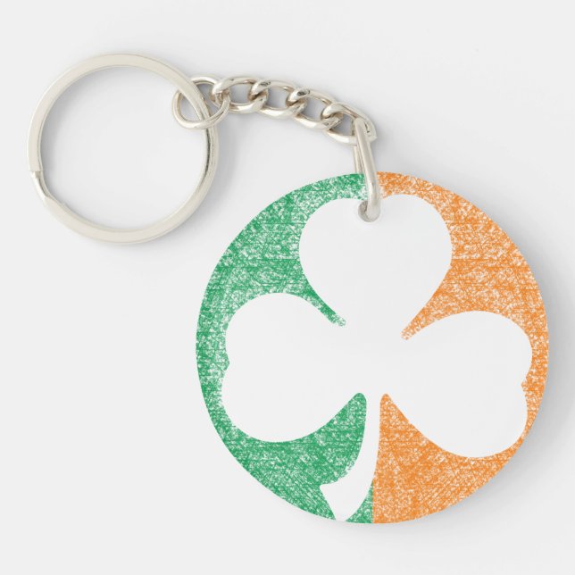 Irish Shamrock anpassningsbar nyckelring (Framsidan)