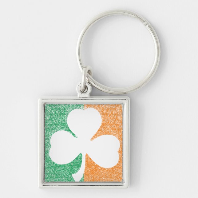 Irish Shamrock anpassningsbar Premium nyckelring (Framsidan)