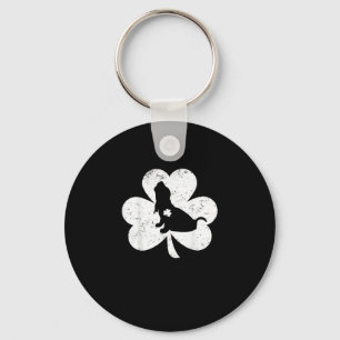 Irish Shamrock Basset Hound Hund St. Patrick's Day Nyckelring