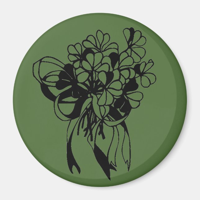 Irish Shamrock Bouquet Grönt St. Patrick's Day Magnet (Framsidan)