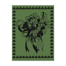 Irish Shamrock Bouquet St. Patrick's Day Postcard