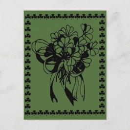 Irish Shamrock Bouquet St. Patrick's Day Postcard Vykort