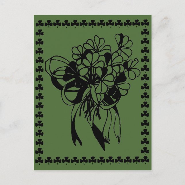 Irish Shamrock Bouquet St. Patrick's Day Postcard Vykort (Framsida)