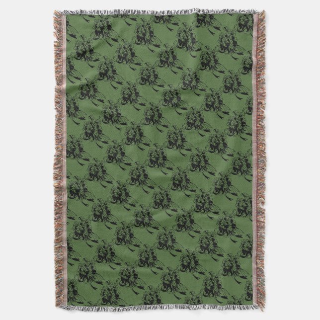 Irish Shamrock Bouquet Throw Blanket Filt (Framsidan Vertikal)