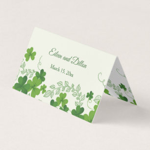 Irish Shamrock Bröllop Tack Visitkort