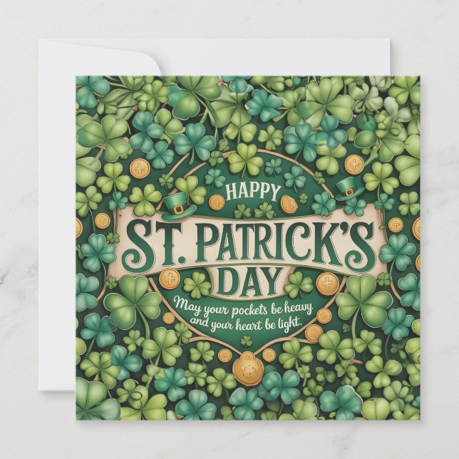 Irish Shamrock Celebration Design Anteckningskort (Framsida)