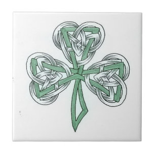 Irish Shamrock Celtic Knot DesignCeramic Tile Kakelplatta