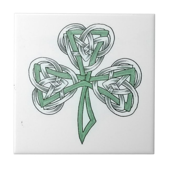 Irish Shamrock Celtic Knot DesignCeramic Tile Kakelplatta (Framsidan)