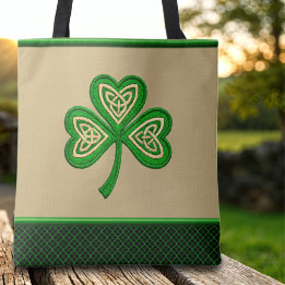 Irish Shamrock Celtic Knots St Patrick Tygkasse