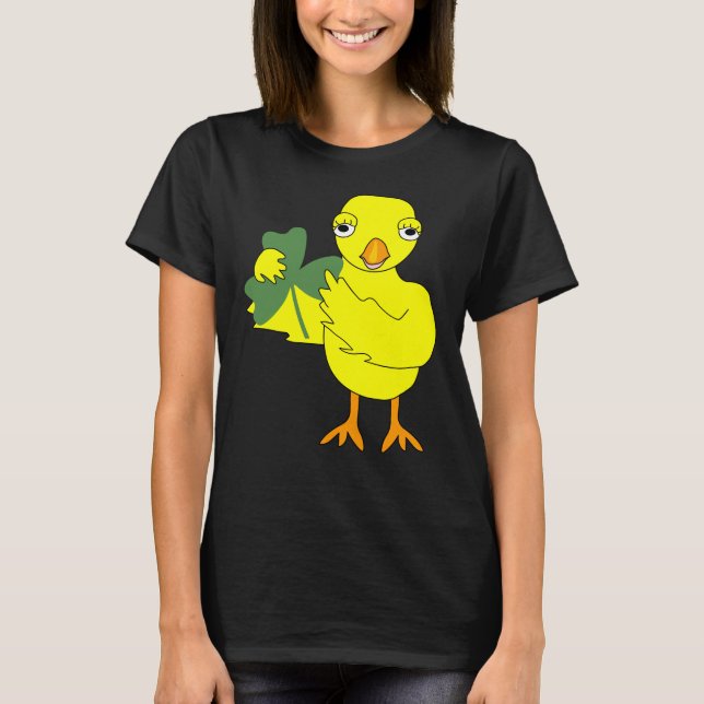 Irish Shamrock Chick T Shirt (Framsida)