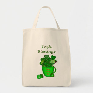 Irish Shamrock Cookie Bouquet-Livsmedel Tote Tygkasse