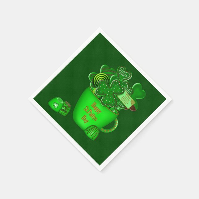 Irish Shamrock Cookie Bouquet - Pappra Napkins Pappersservett (Hörn)