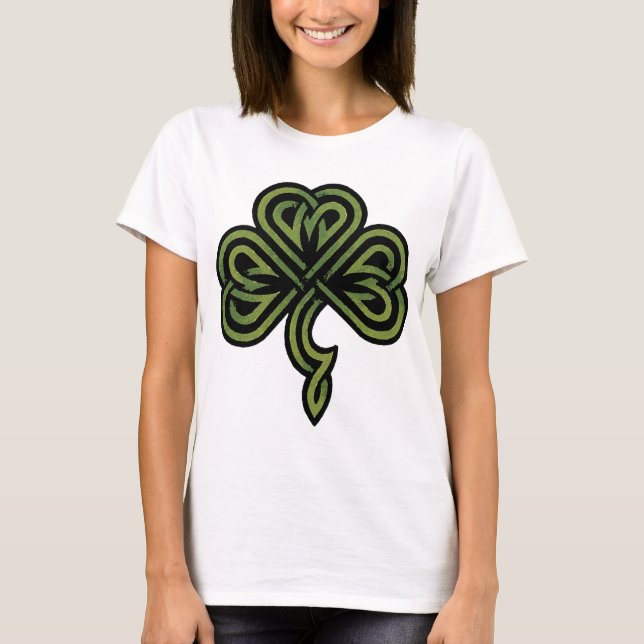 Irish Shamrock Dam Tee Shirt (Framsida)