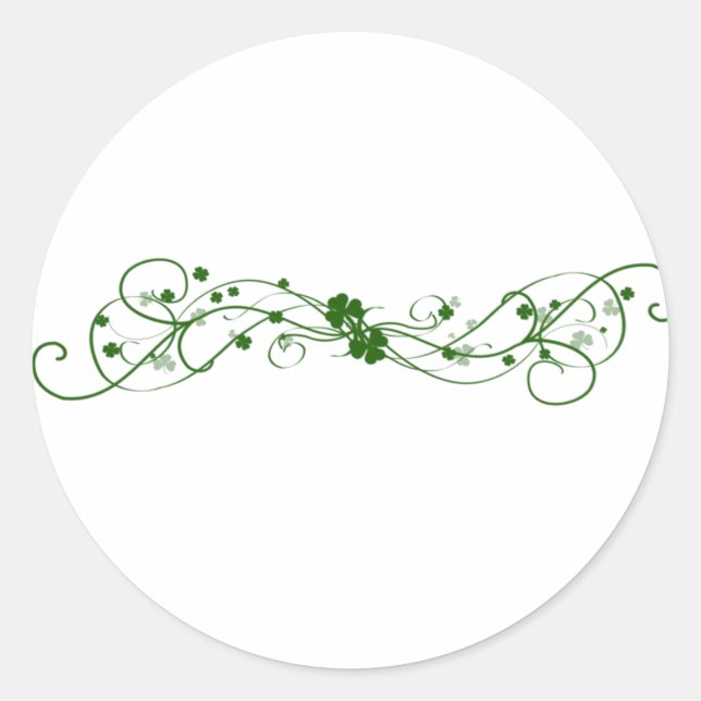 Irish Shamrock design Runt Klistermärke (Framsida)