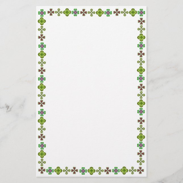 Irish Shamrock Elegance Stationery Brevpapper (Framsida)