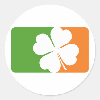 Irish Shamrock Flagga Runt Klistermärke