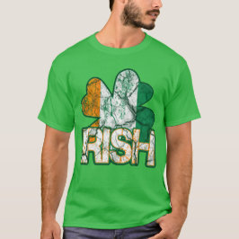 Irish Shamrock Flagga Shirts (Distress) Tee