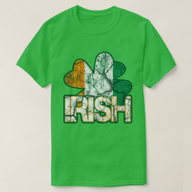 Irish Shamrock Flagga Shirts (Distress) Tröja (Design framsida)