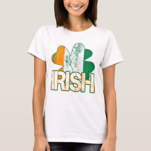 Irish Shamrock Flagga T-Shirts (Distress)