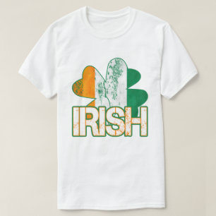 Irish Shamrock Flagga T-Shirts (Distress)