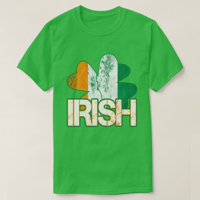 Irish Shamrock Flagga T-Shirts (Distress) (Design framsida)