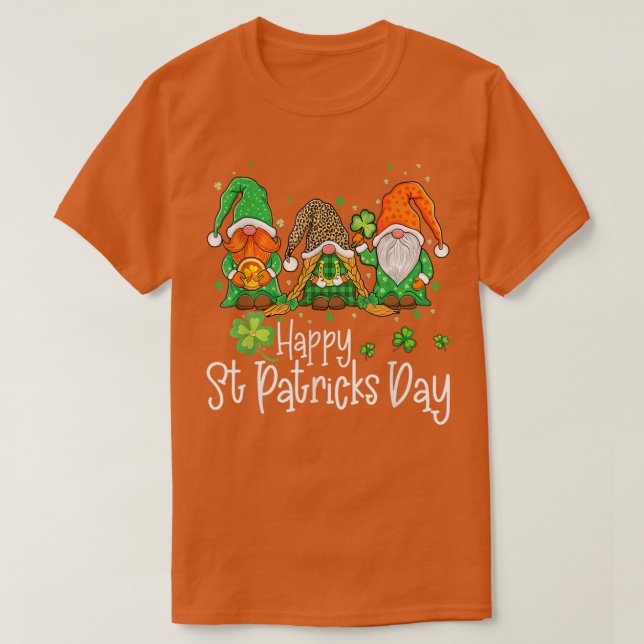 Irish Shamrock Gnomes Lycklig St patricks day Funn T Shirt (Design framsida)