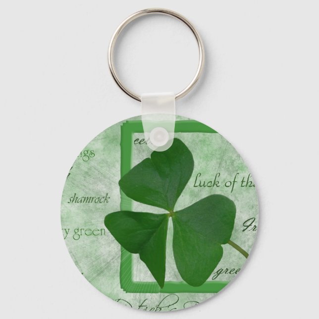 Irish Shamrock GoodLuck Nyckelring (Framsida)