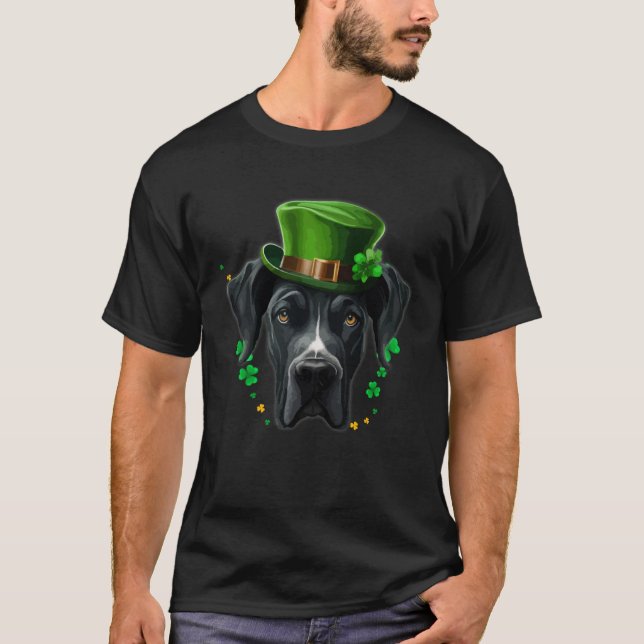 Irish Shamrock Great dane St patricks day Underbar T Shirt (Framsida)